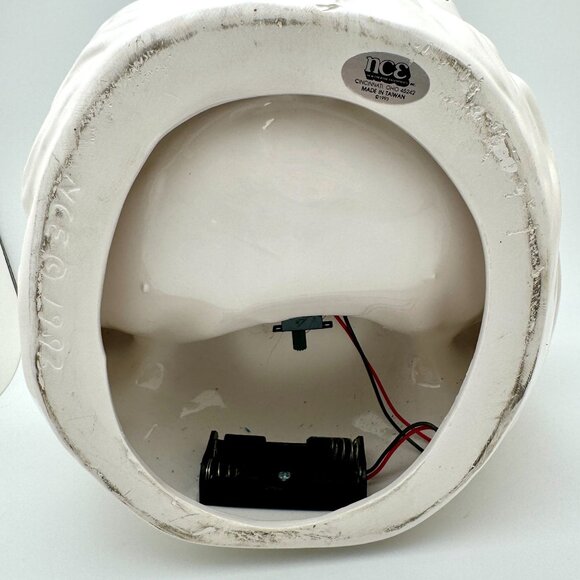 Vintage 1992 NCE Ceramic Ghost Candy Dish With Light-Up Eyes Sound - Picture 9 of 16